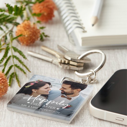 の写真の後結婚は幸せカスタムに キーホルダー (正面右)