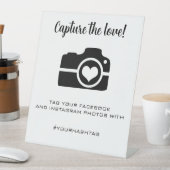 の写真の編集可能な結婚ハッシュタグ 台座サイン (インサイチュ)