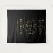 の写真の背景をモダン持つ結婚と持つ タペストリー (正面(横))