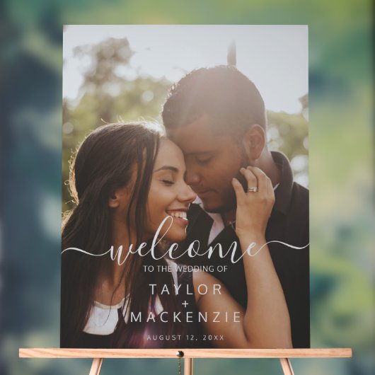 の写真へよ結婚うこそパーソナライズされた アクリルサイン (ニュートラル)