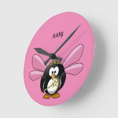 ～の写真を持つ美しい穏やかなピンクの壁時計 ラウンド壁時計 (傾斜)