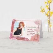 の写真カスタム退職祝いバラのフロー カード (黄色い花)