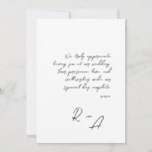 の写真シンプルを使用したミニマ結婚リストのスクリプ感謝していト サンキューカード (裏面)