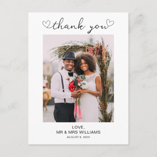 の写真結婚ありがとうポストカード ポストカード (正面)