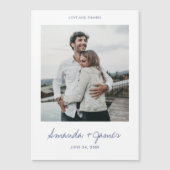 の写真結婚ありがとうマグネットブルータイポグラフィ (正面)