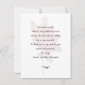 の写真結婚ありがとうメッセージ黒い赤 サンキューカード (裏面)