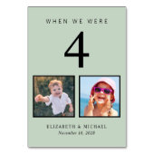 の写真結婚おもしろいセージ緑 テーブルナンバー (裏面)