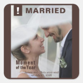 の写真結婚おもしろい雑誌の表紙の追加 スクエアシール (正面)