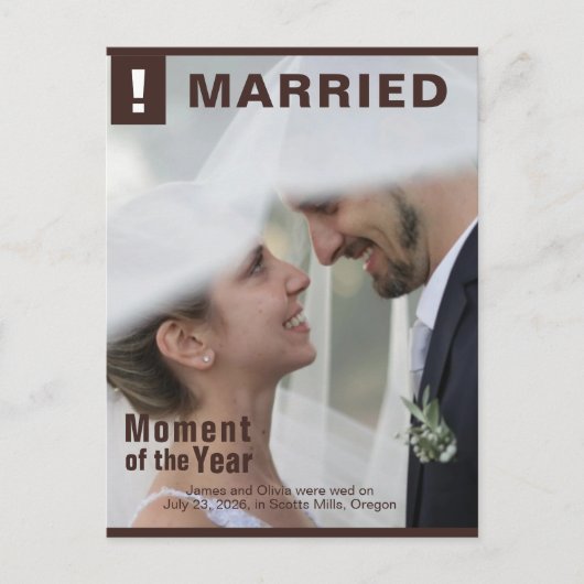 の写真結婚おもしろい雑誌の表紙の追加 ポストカード (正面)