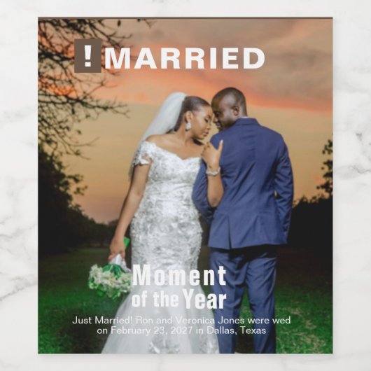 の写真結婚おもしろい雑誌の表紙の追加 ワインラベル (シングルラベル)