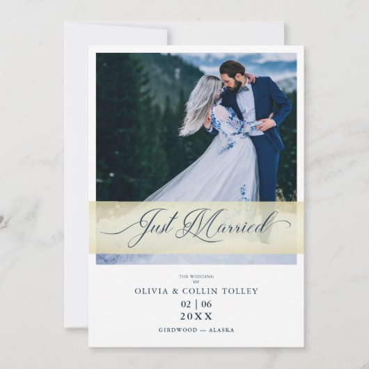 の写真結婚たった今結婚しましたハンドレタ引用文 招待状 (正面)