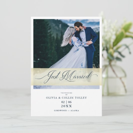 の写真結婚たった今結婚しましたハンドレタ引用文 招待状 (スタンド正面)