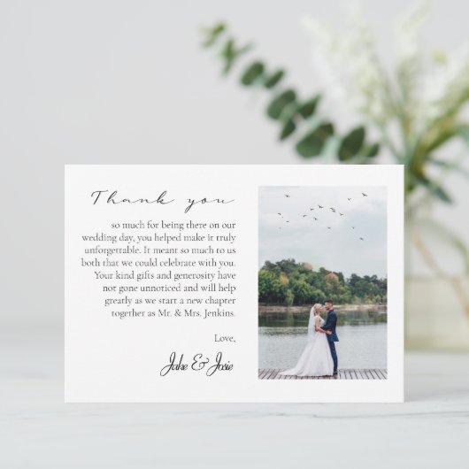 の写真結婚と思い出QRコードありがとう サンキューカード (スタンド正面)