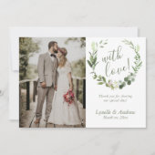 の写真結婚に名前を付けてありがとう サンキューカード (正面)