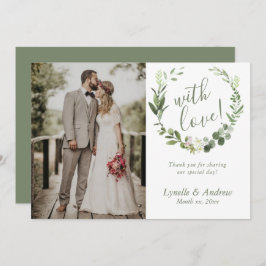 の写真結婚に名前を付けてありがとう サンキューカード