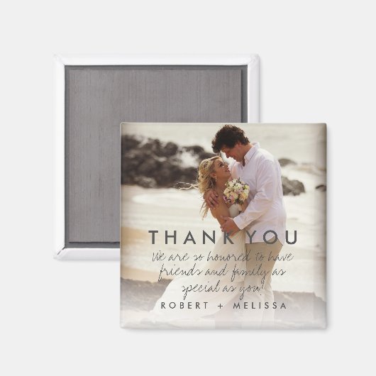 の写真結婚に感謝メッセージをお願い マグネット (正面/裏面)