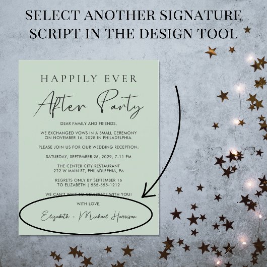 の写真結婚のセージがパーティー招待状後ずっと幸せに