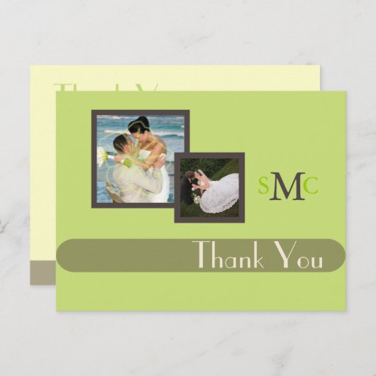 の写真結婚はがきありがとうプレーン ポストカード (正面/裏面)