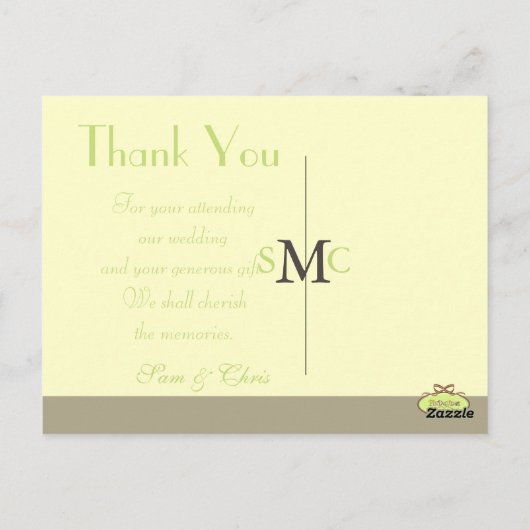 の写真結婚はがきありがとうプレーン ポストカード (裏面)