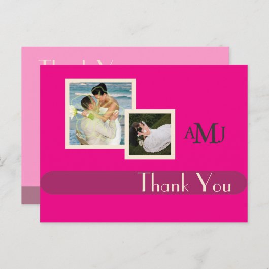 の写真結婚はがきありがとうプレーン ポストカード (正面/裏面)