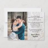 の写真結婚はダブルサイドのレースに感謝フェイクする (裏面)