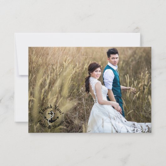 の写真結婚は両面ありがとう航海の サンキューカード (正面)