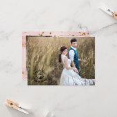 の写真結婚は両面金ゴールドに感謝航海の カード (正面/裏面インサイチュ)