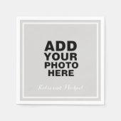 の写真結婚またはグラフィックス スタンダードカクテルナプキン (正面)