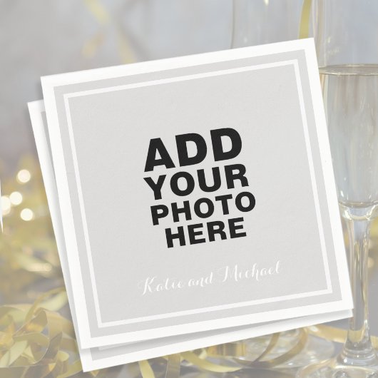 の写真結婚またはグラフィックス スタンダードカクテルナプキン