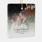 の写真結婚カップルの最初のクリスマスとミセス セラミックオーナメント (右)