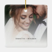 の写真結婚カップルの最初のクリスマスとミセス セラミックオーナメント (裏面)