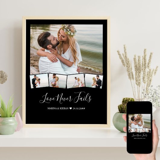 の写真結婚コラージグジグザグ写真ストリップカスタム ポスター