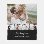 の写真結婚コラージグジグザグ写真ストリップフリース フリースブランケット (正面)