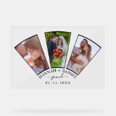 の写真結婚コラージファン形状名前をカスタムする日付 アクリルサイン (正面)