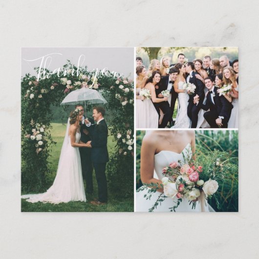 の写真結婚コラージュありがとうはがき ポストカード (正面)