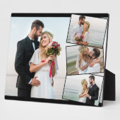 の写真結婚コラージュと垂直ジグザグ フォトプラーク (側面)