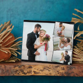 の写真結婚コラージュと垂直ジグザグ フォトプラーク (側面)