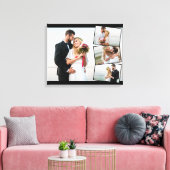 の写真結婚コラージュと垂直ZigZagモンタージュ キャンバスプリント (インサイチュ (リビング))