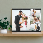 の写真結婚コラージュと垂直ZigZagモンタージュ キャンバスプリント<br><div class="desc">独自の写真をラップしたキャンバスを作成すユニークる結婚。この写真テンプレートは、4つの写真を追加する準備ができているお気に入りのが、自動的に1つのメインの背景の写真としてランドスケープ形式で表示され、残りの3つの写真はジグザグのモンタージュで重ねられる。このデザインは狭い黒い写真枠と黒い写真枠を持っ縁どている。</div>