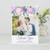 の写真結婚サンキューカードラベンダーピンクフローラ 招待状 (スタンド正面)