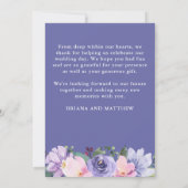 の写真結婚サンキューカードラベンダーピンクフローラ 招待状 (裏面)