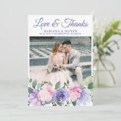 の写真結婚サンキューカードラベンダーフローラ 招待状 (スタンド正面)