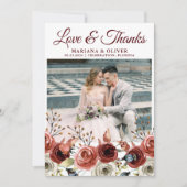 の写真結婚サンキューカード秋ミックスフローラ 招待状 (正面)