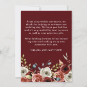 の写真結婚サンキューカード秋ミックスフローラ 招待状 (裏面)