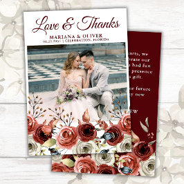 の写真結婚サンキューカード秋ミックスフローラ 招待状