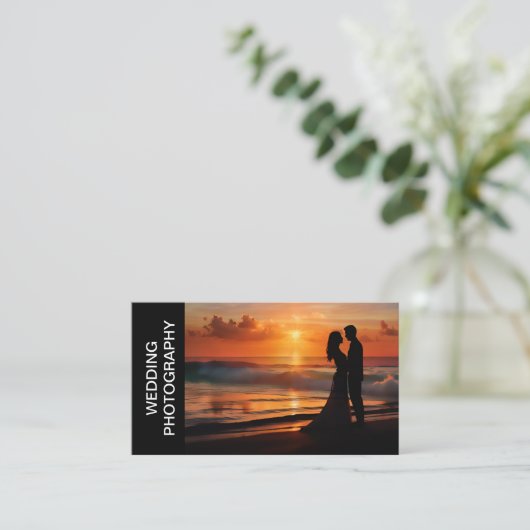 の写真結婚サービスの両面ビジネス 名刺 (スタンド正面)