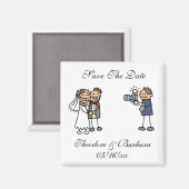 の写真結婚セッションは日付の磁石を保存 マグネット (正面/裏面)