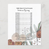 の写真結婚セッションフローラ価格リスト チラシ (正面)