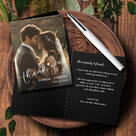 の写真結婚ハートを折り畳んだありがとう ノートカード