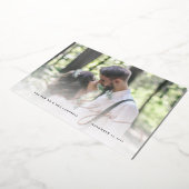 の写真結婚バラゴールドフォイルサンキューカード 箔招待状 (回転した状態)